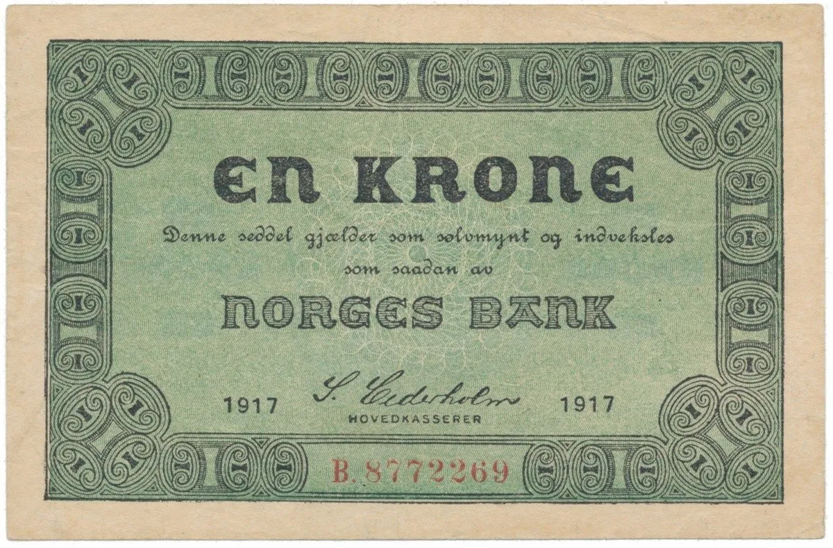 Norsko, 1 Krone 1917, P.13a