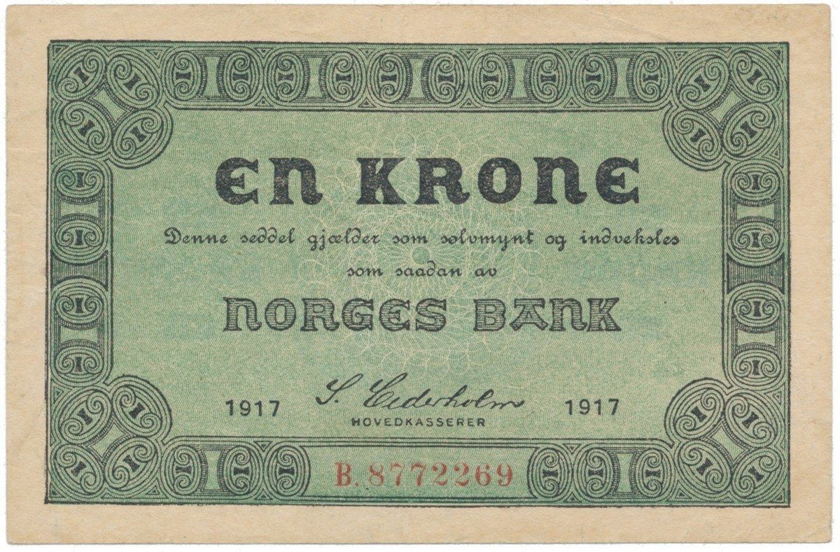 Norsko, 1 Krone 1917, P.13a