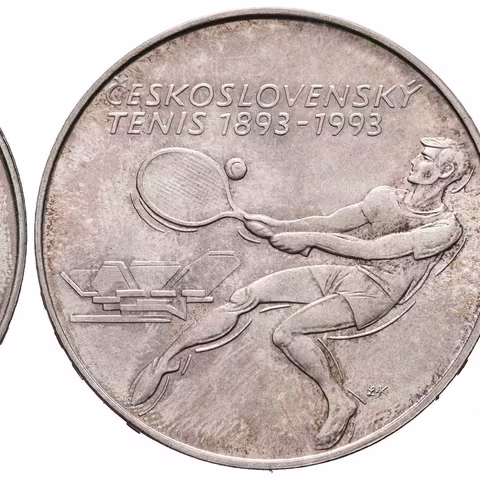 500 Kčs 1993 - Československý tenis, Aurea.195, lesk, tmavá patina