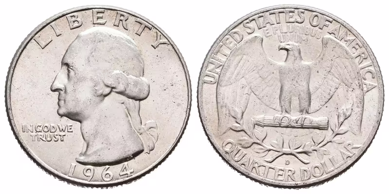 USA, 1/4 Dollar 1964 D- George Washington