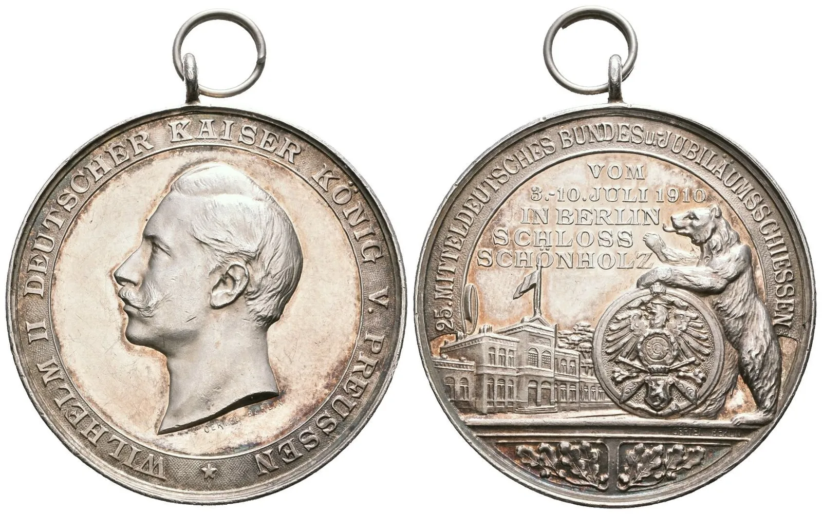 AR Medaile 1910 (Oertel) - 25. Středoněmecké spolkové a jubilejní střelby Berlín-Schönholz, — 1