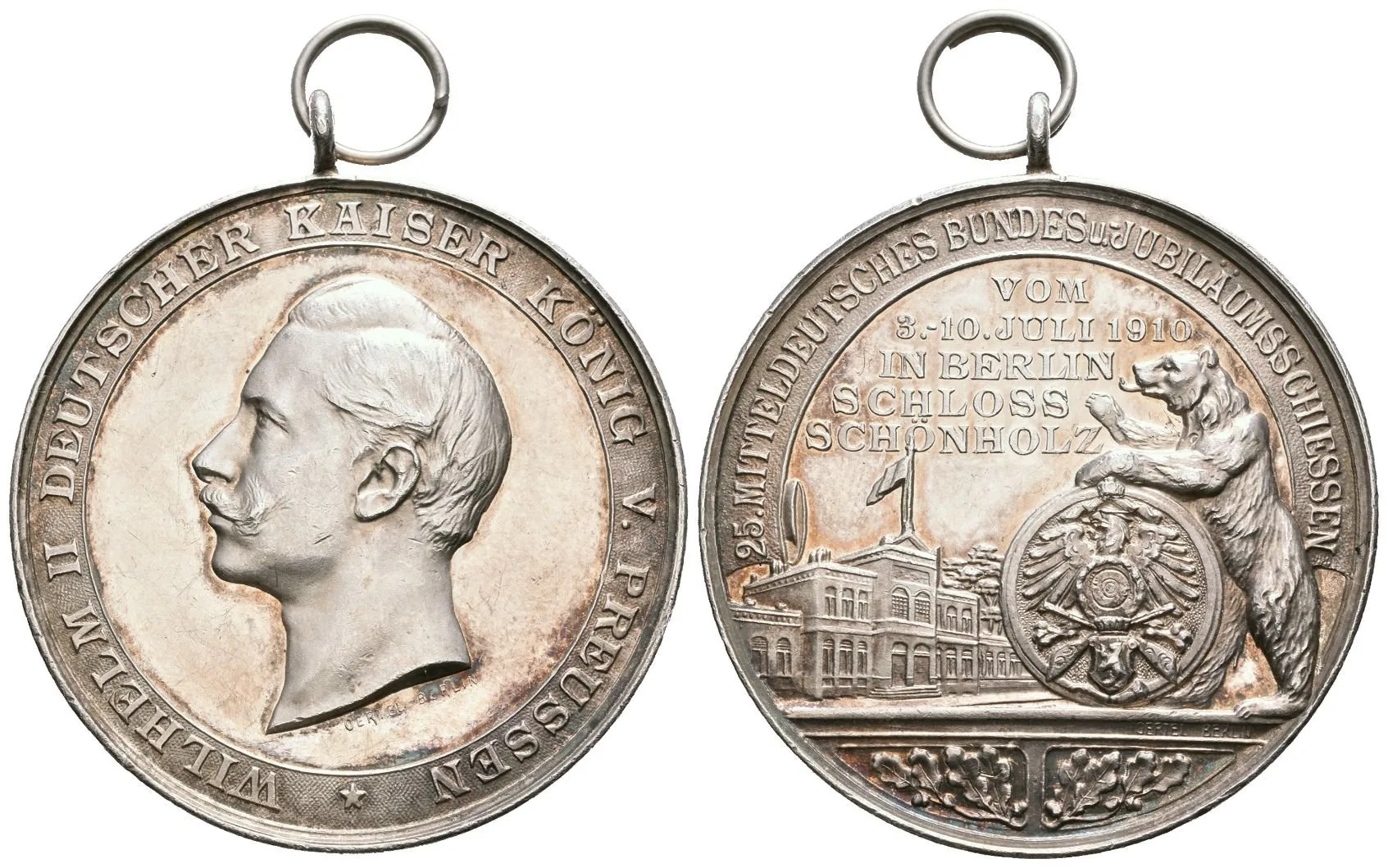 AR Medaile 1910 (Oertel) - 25. Středoněmecké spolkové a jubilejní střelby Berlín-Schönholz, — 1