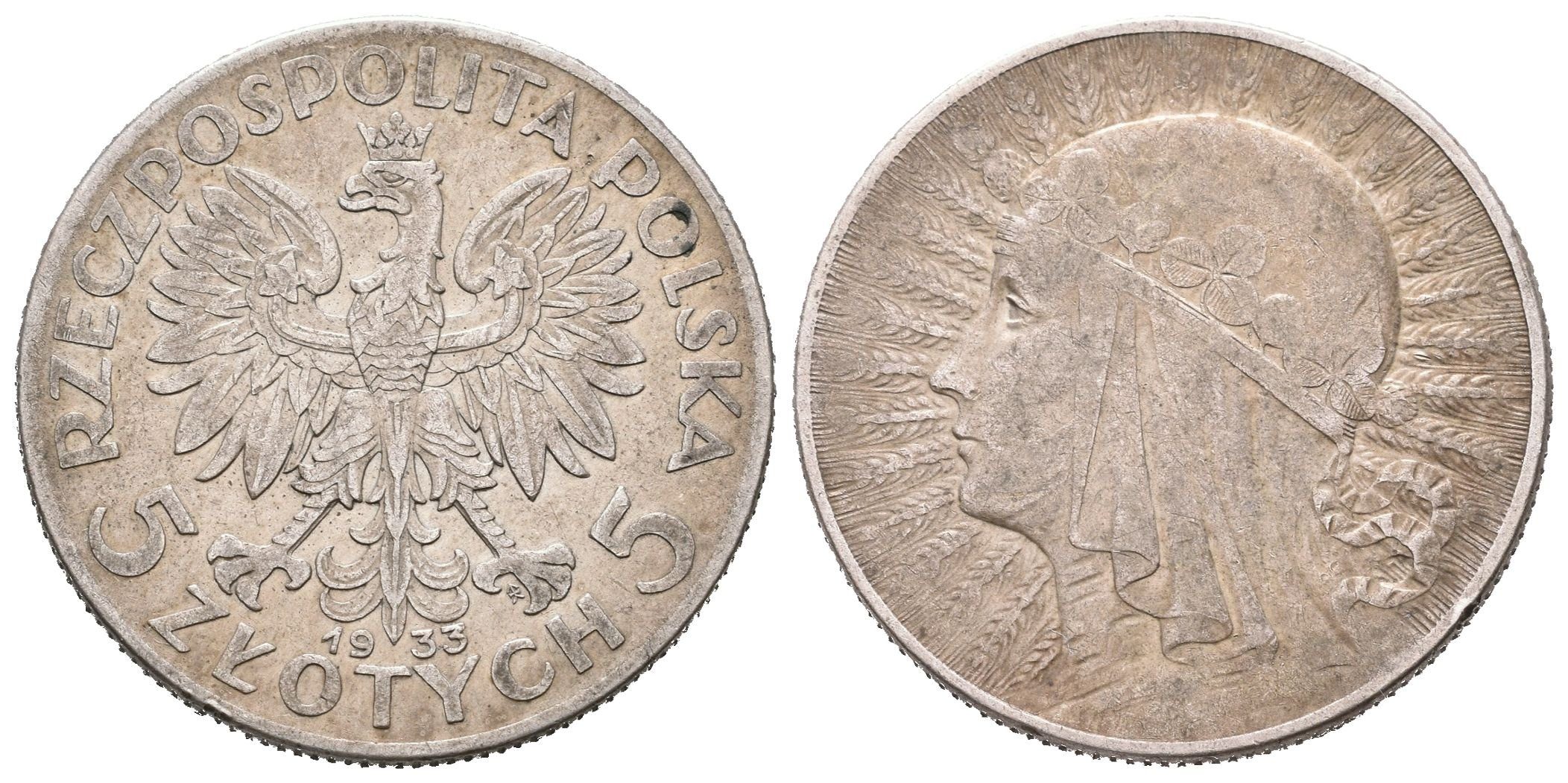 Polsko, 5 Zlotých 1933 - Polonia