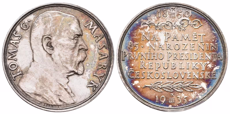 Španiel Otakar -  85. narozeniny TGM, 32 mm