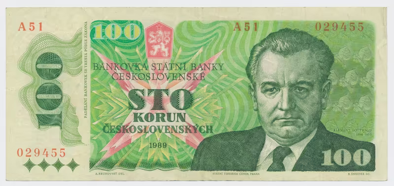 Československo, 100 Koruna 1989, vysoká série A 51,  Hej.110a
