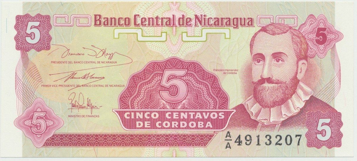 Nikaragua, 5 Centavos (1991), P.168