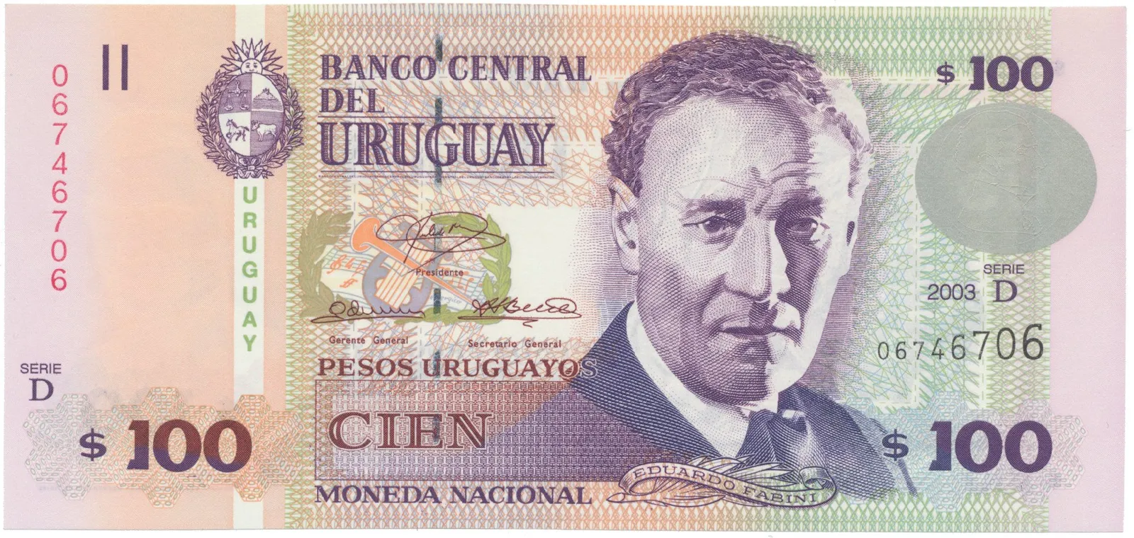 Uruguay, 100 Pesos Uruguayos 2003, P.85
