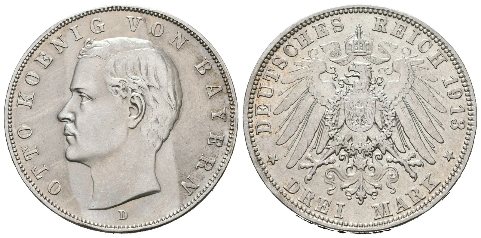 Bavorsko, 3 Marka 1913 D
