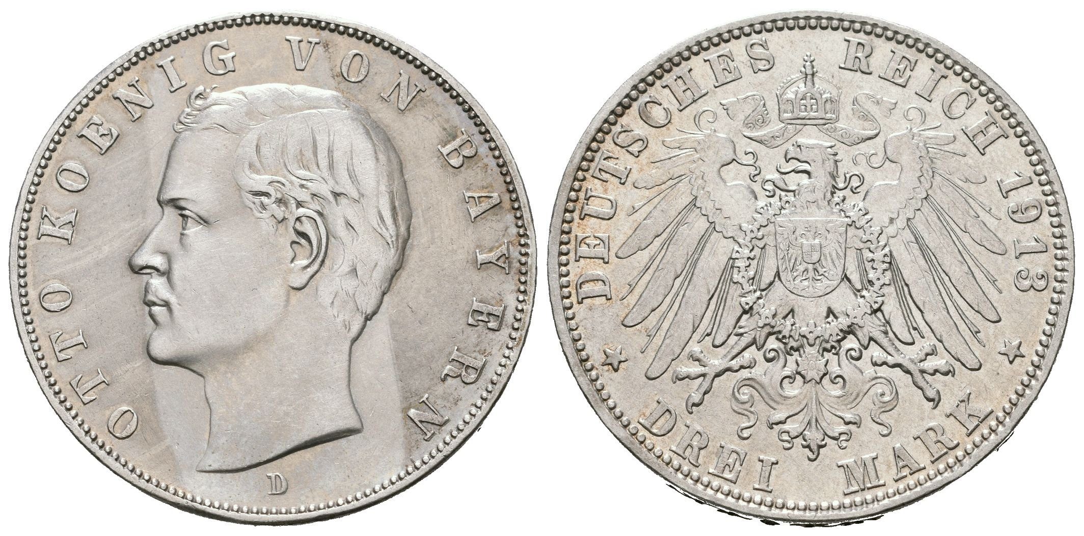 Bavorsko, 3 Marka 1913 D