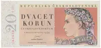 Československo, 20 Koruna 1949, I. vydání, perforace 3 md svisle, Hej.84a.S1