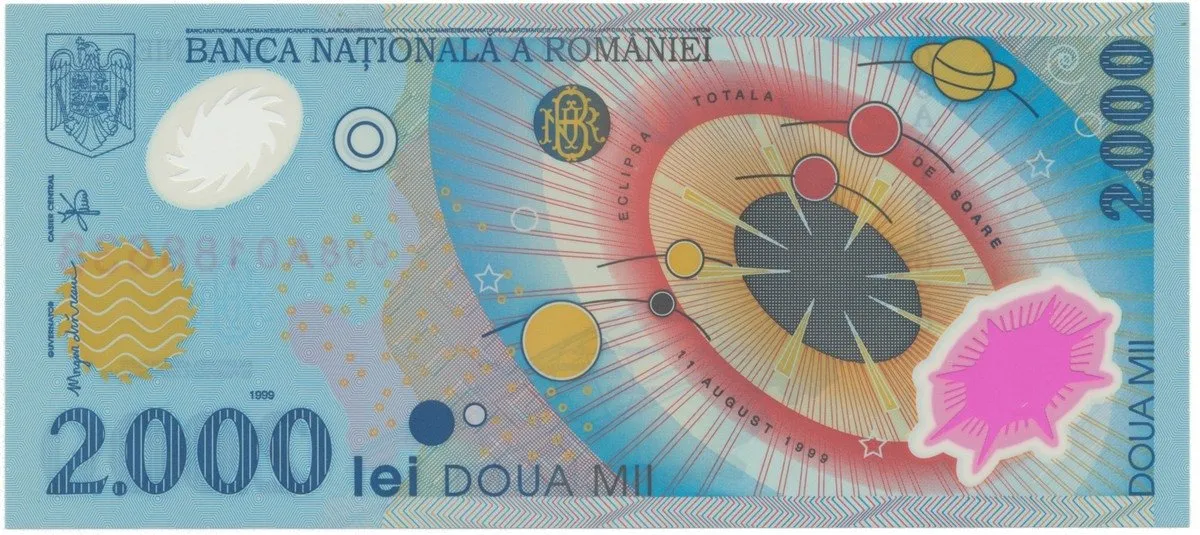 Rumunsko, 2000 Lei 1999, P.111a, plastová