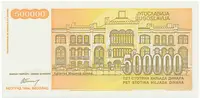 Jugoslávie, 500.000 Dinara 1994, anulát AA 0000000, razítko SPECIMEN, P.143 - fotografie 2