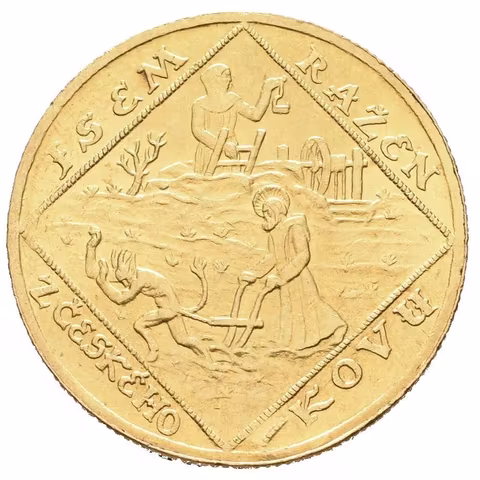 Dvoudukátová medaile 1928 (O. Španiel) - 10. výročí vzniku republiky. Český
