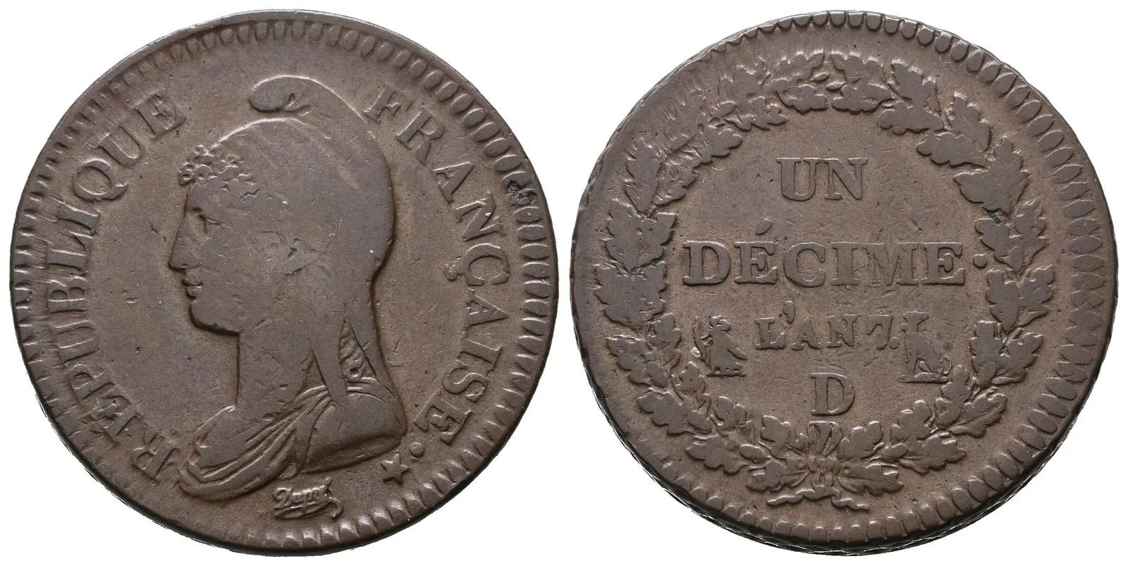 Francie Republika, 1 Decime rok 7 (1798 - 1799) D