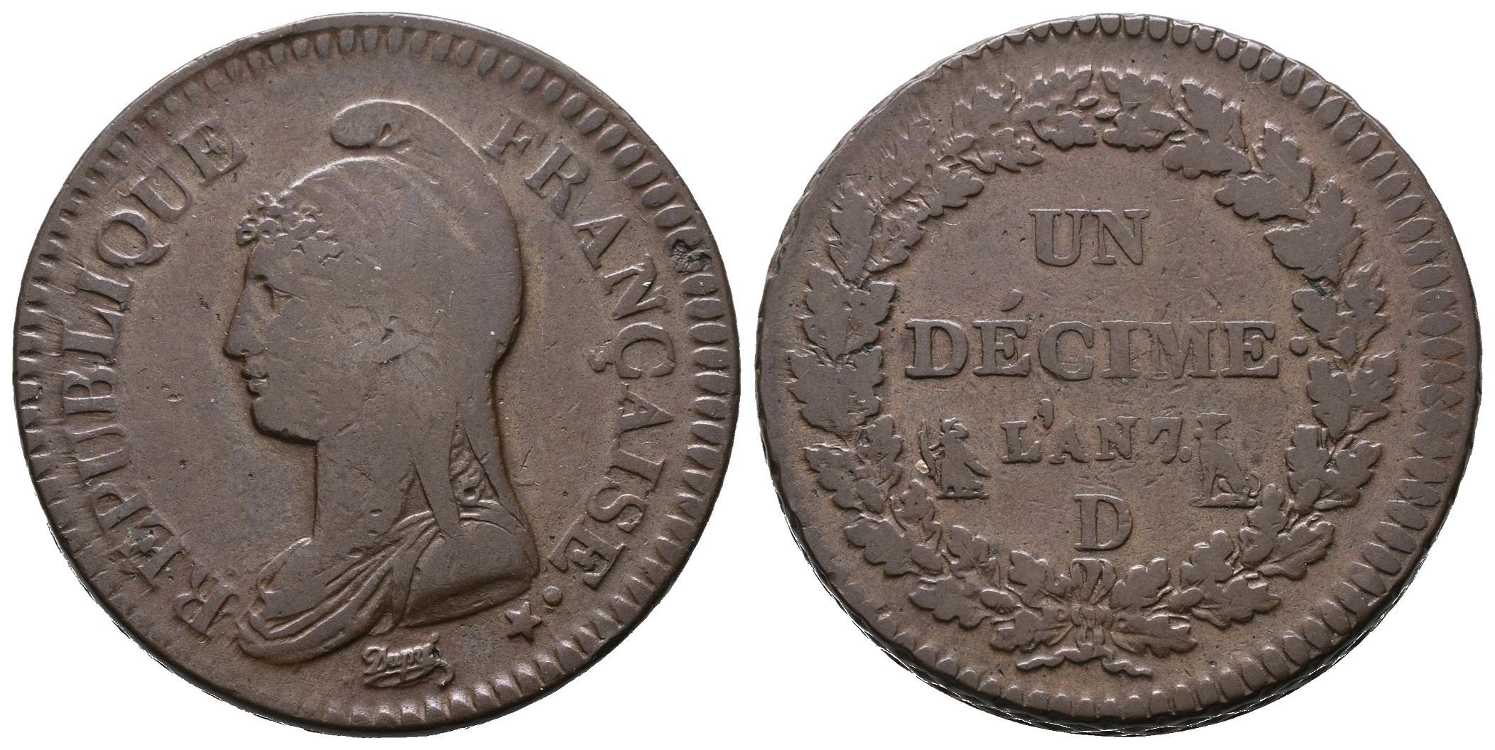 Francie Republika, 1 Decime rok 7 (1798 - 1799) D