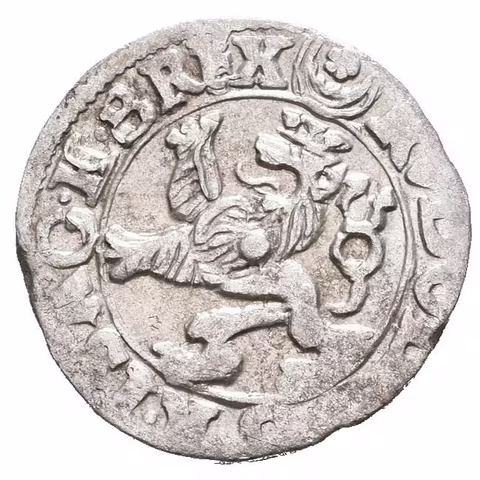 Malý groš 1590, Jáchymov-Hofmann, HN.8a (opis 7c), patina, ned.