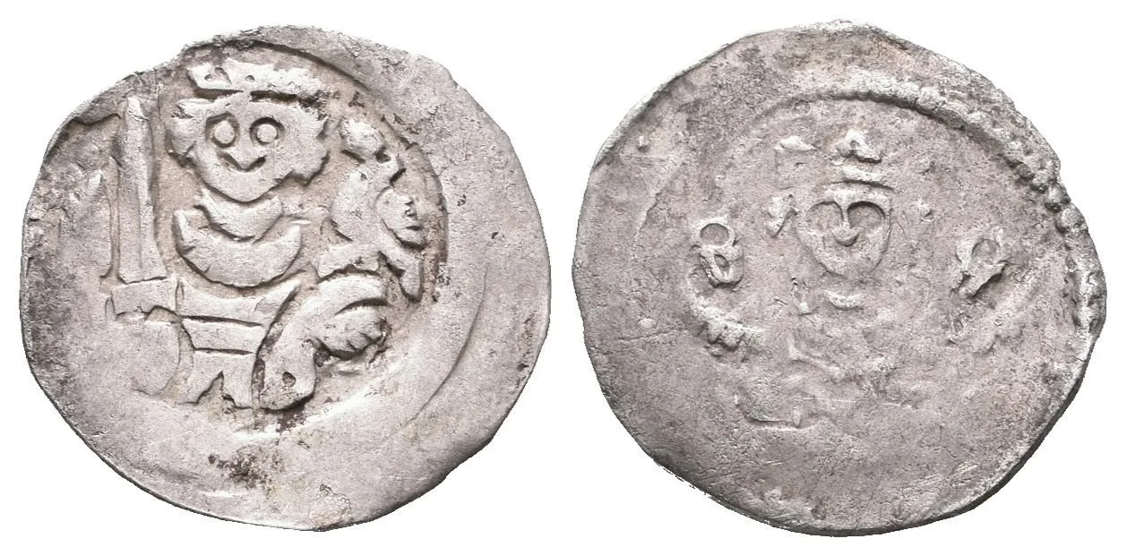 Denár moravský, Cach 908, patina, rysky, exc. a ned. (0,49 g) — 1