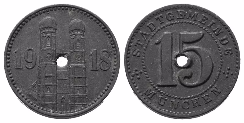 Mnichov, 15 Pfennig 1918
