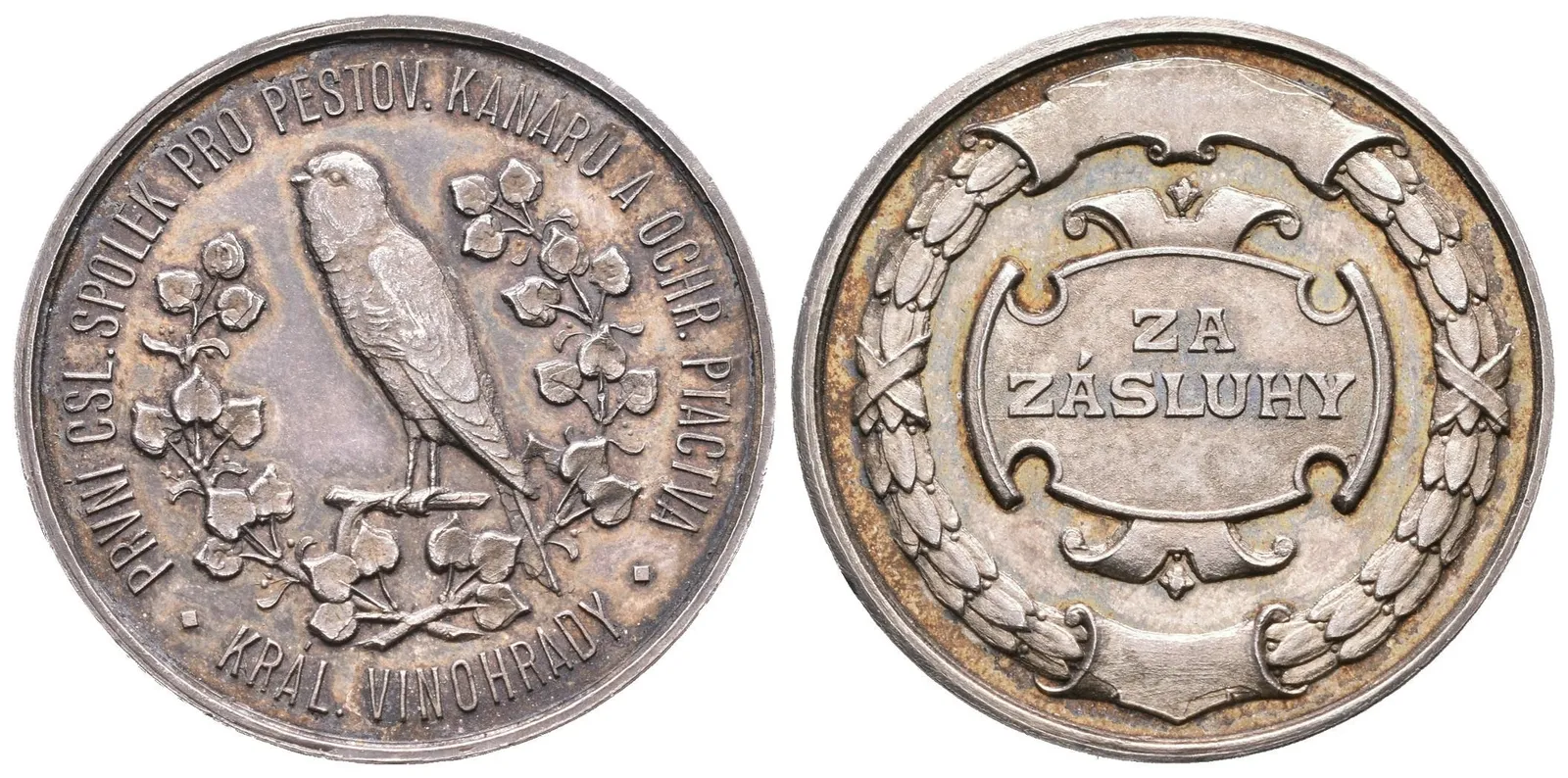 AR Medaile b.l. - První Čsl. spolek pro pěstování kanárů a ochranu — 1