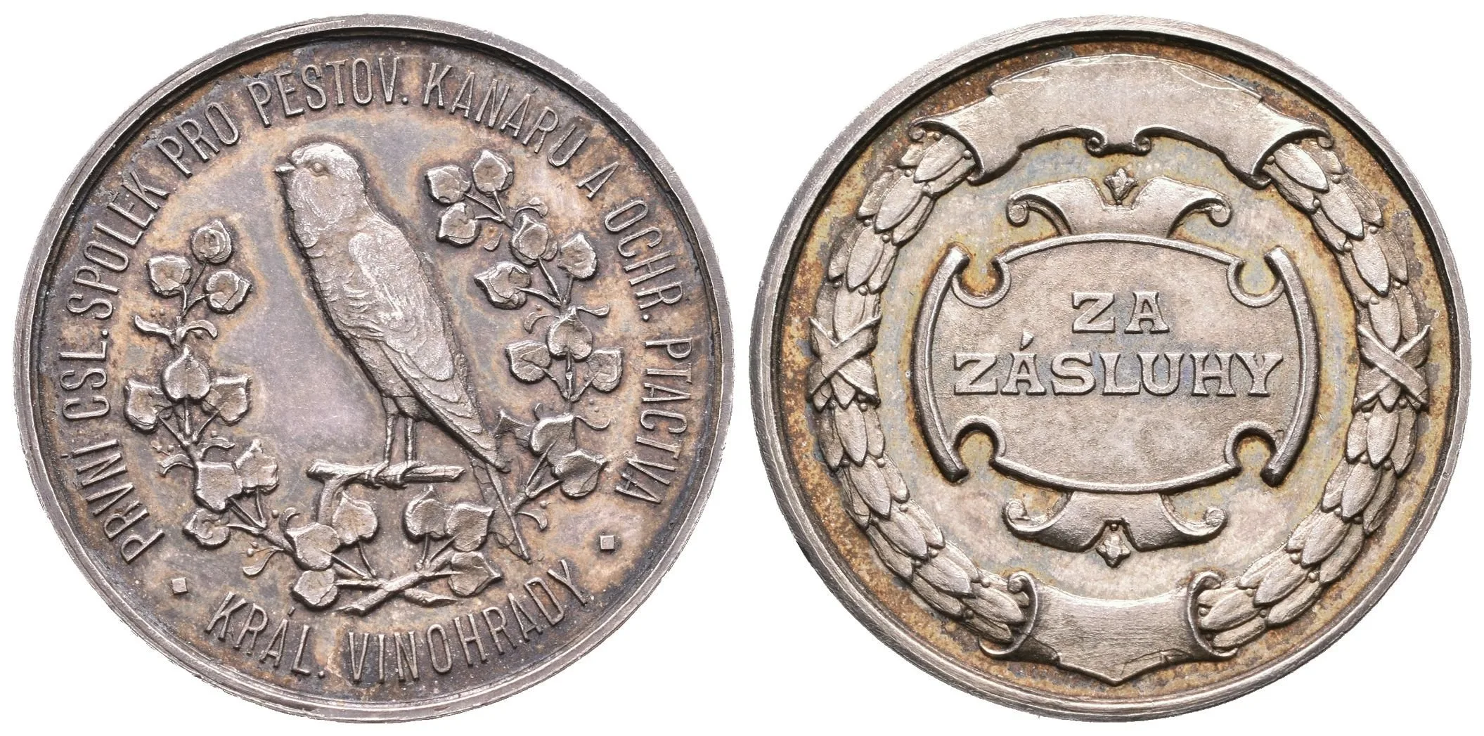 AR Medaile b.l. - První Čsl. spolek pro pěstování kanárů a ochranu — 1