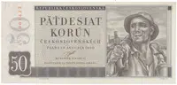 Československo, 50 Koruna 1950, I. vydání, Hej.87a