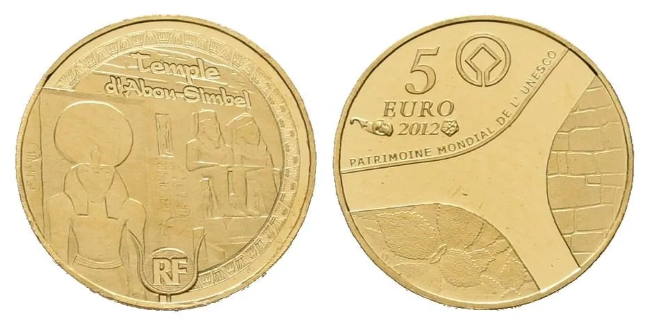 Francie, 5 Euro 2012 - Chrám Abú Simbel