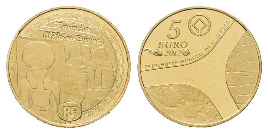 Francie, 5 Euro 2012 - Chrám Abú Simbel