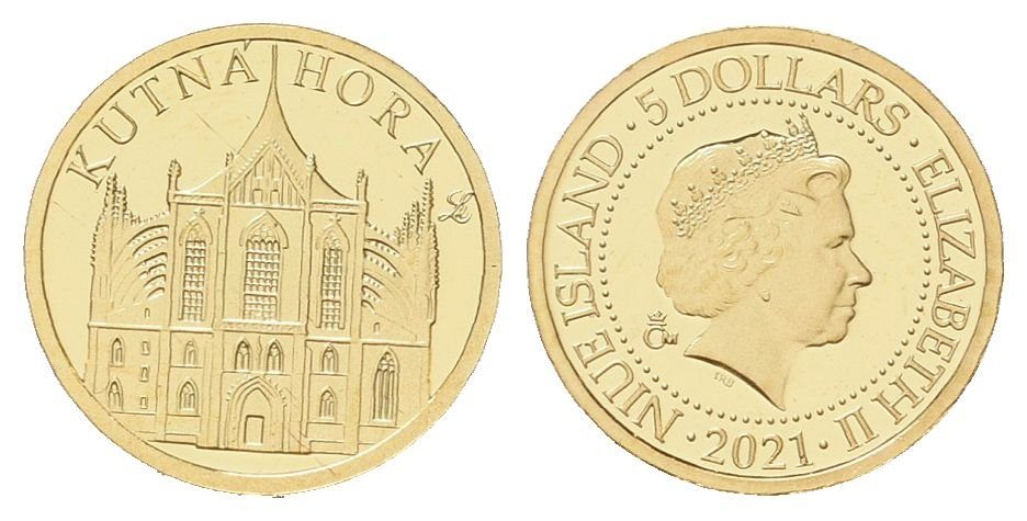Zlatá mince Kutná Hora - dobová pohlednice