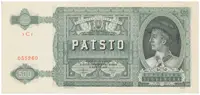 Slovensko, 500 Koruna 1941, série 3Cf, Hej.52a, neperforovaná