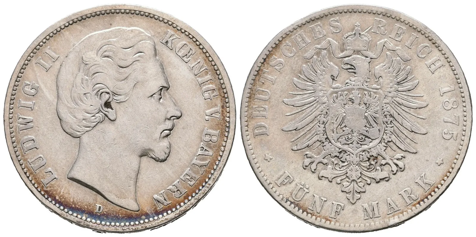 Bavorsko, 5 Marka 1875 D