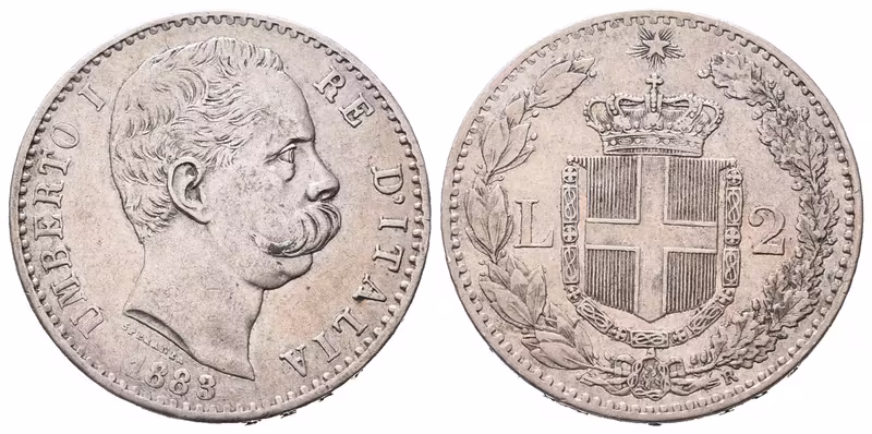 Itálie, 2 Lira 1883 R