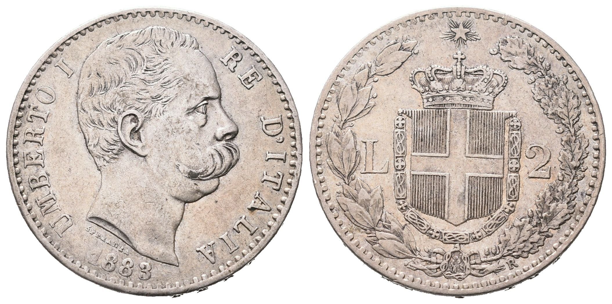 Itálie, 2 Lira 1883 R