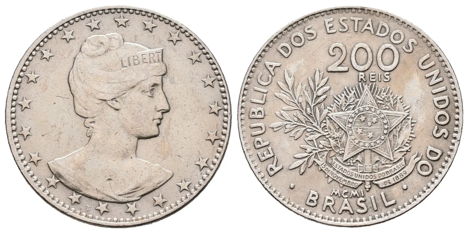 Brazílie, 200 Reis 1901