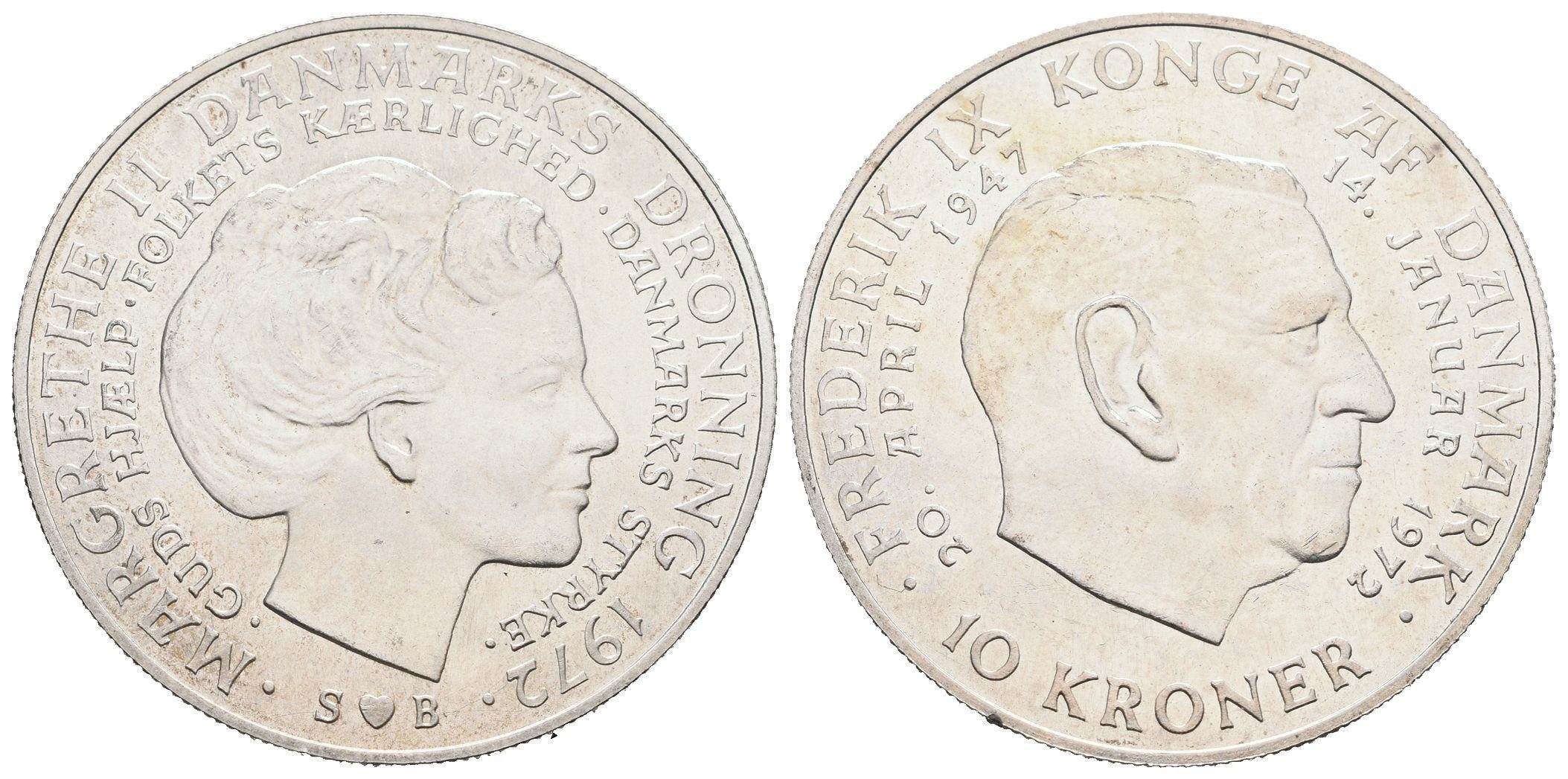 Dánsko, 10 Kroner 1972 - Pamětní