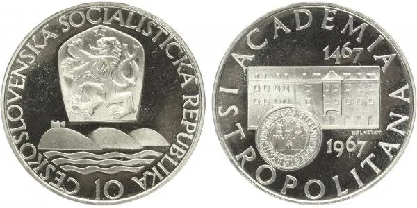 10 Kčs 1967 - Akademia Istropolitana, PROOF