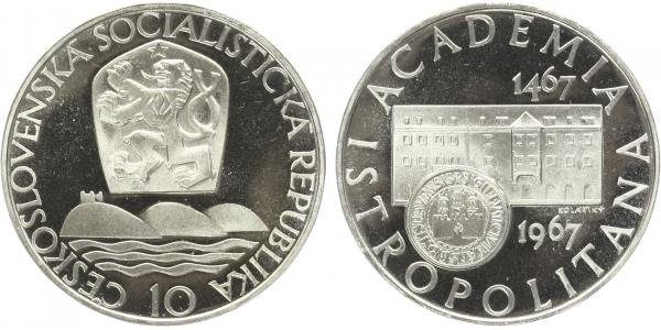 10 Kčs 1967 - Akademia Istropolitana, PROOF