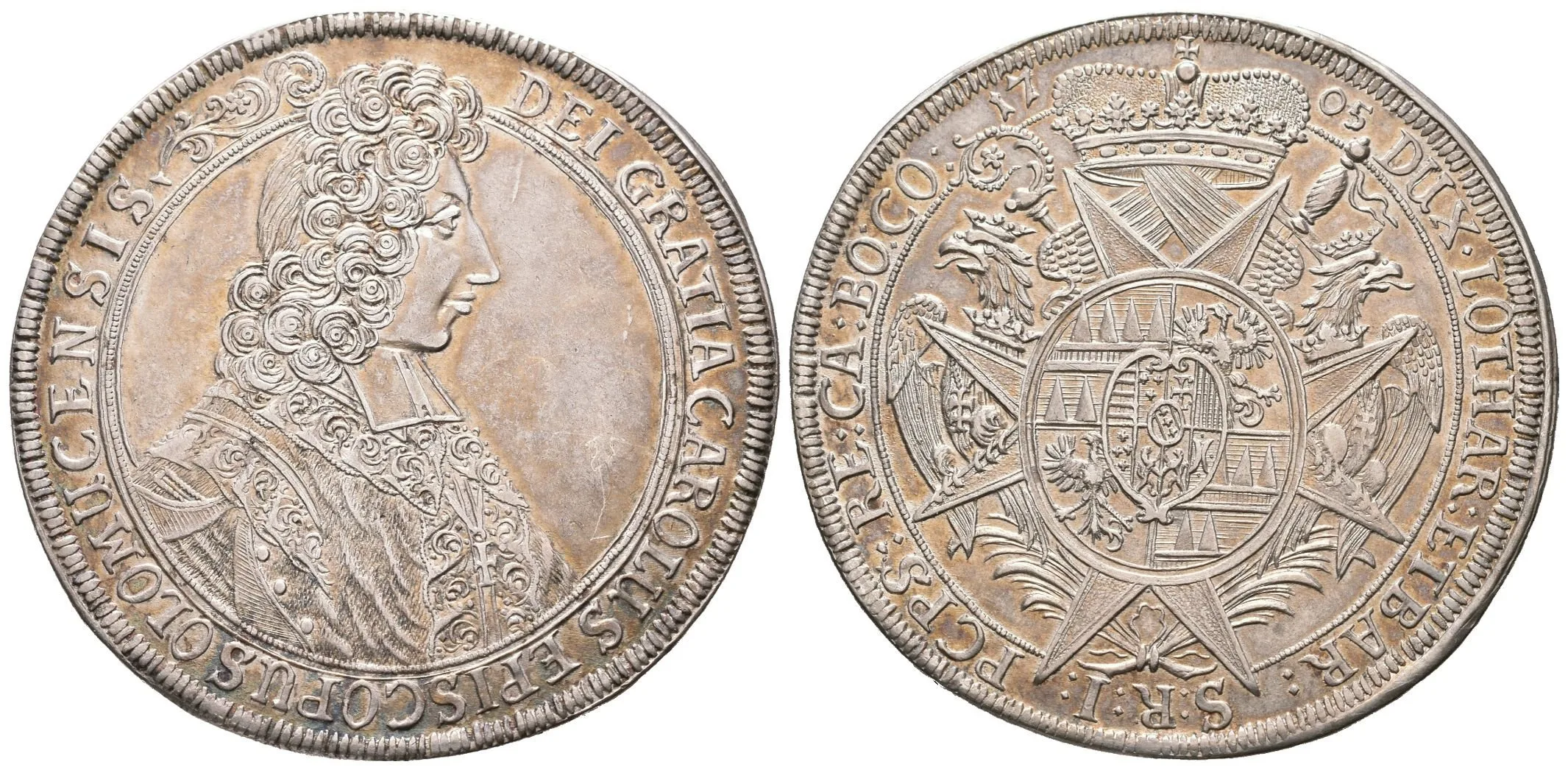Tolar 1705, SV.575 (28,55 g), krásná zachovalost, patina, zbytky lesku, — 1
