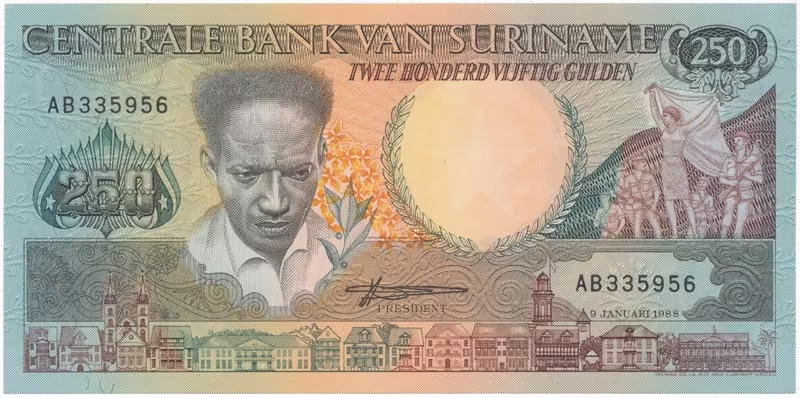 Surinam, 250 Gulden 1988, P.134