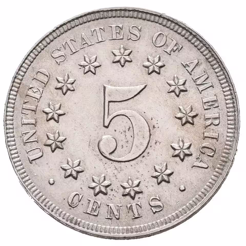 5 Cent 1867 (Ni) - bez paprsků, KM.97, velmi pěkná zachovalost, drobné rysky