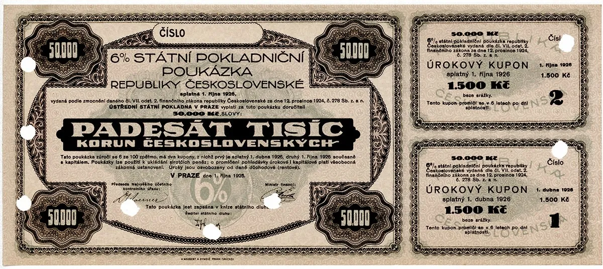Státní pokladniční poukázky, 1919 - 1939 — 1