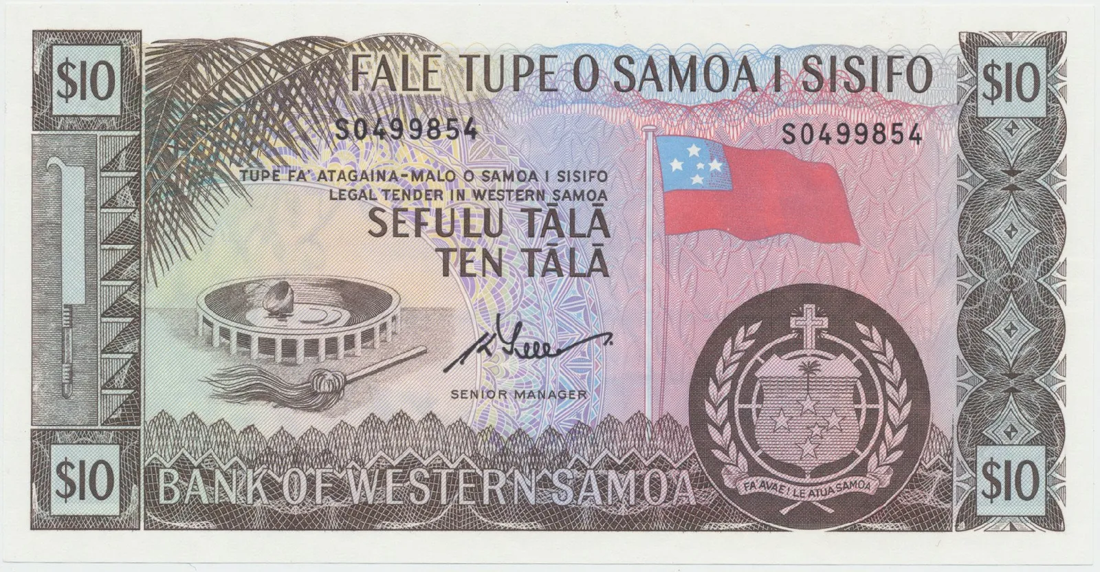 Západní Samoa, 10 Tala (1967), P.18dCS