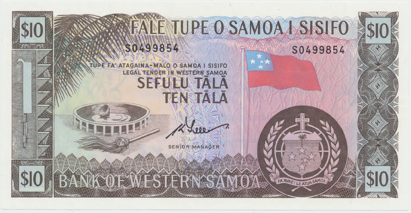 Západní Samoa, 10 Tala (1967), P.18dCS