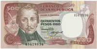 Kolumbie, 500 Pesos Oro 1986-1990, P.431