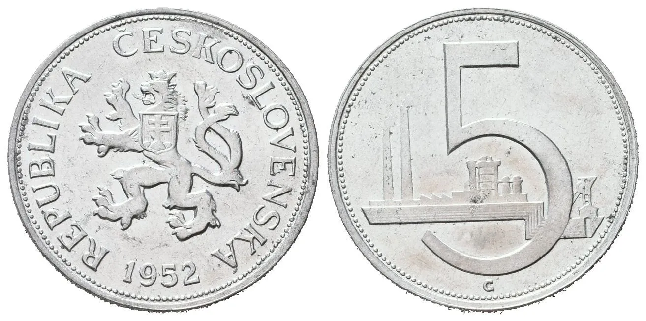 5 Koruna 1952, vzácná
