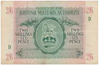 Velká Británie, 2 Shillings 6 Pence (1943), BMA - vojenské vydání, P.M3