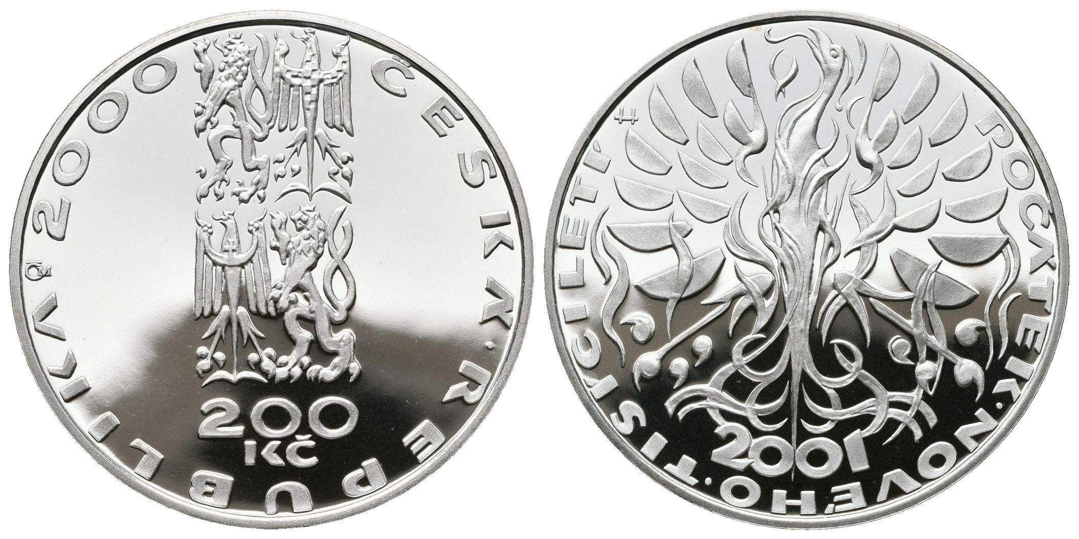 200 Kč 2001 - Počátek nového tisíciletí, PROOF