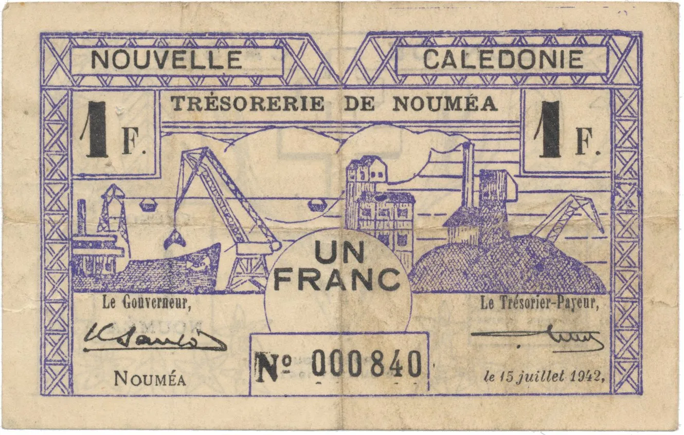 Nová Kaledonie, 1 Franc / 15. 7. 1942, P.52