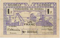 Nová Kaledonie, 1 Franc / 15. 7. 1942, P.52