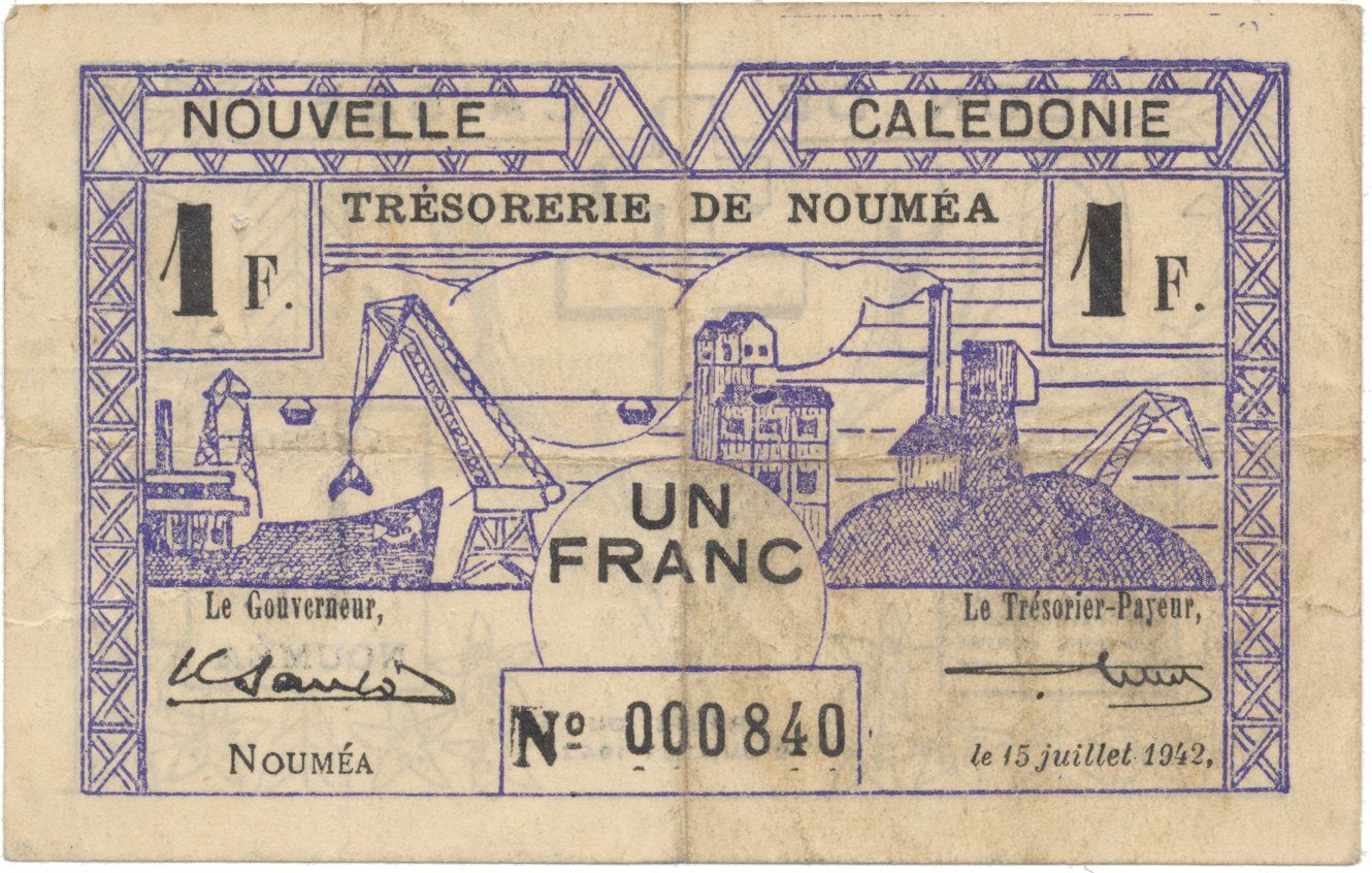 Nová Kaledonie, 1 Franc / 15. 7. 1942, P.52