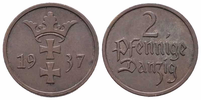 Danzig, 2 Pfennig 1937